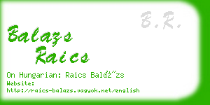 balazs raics business card